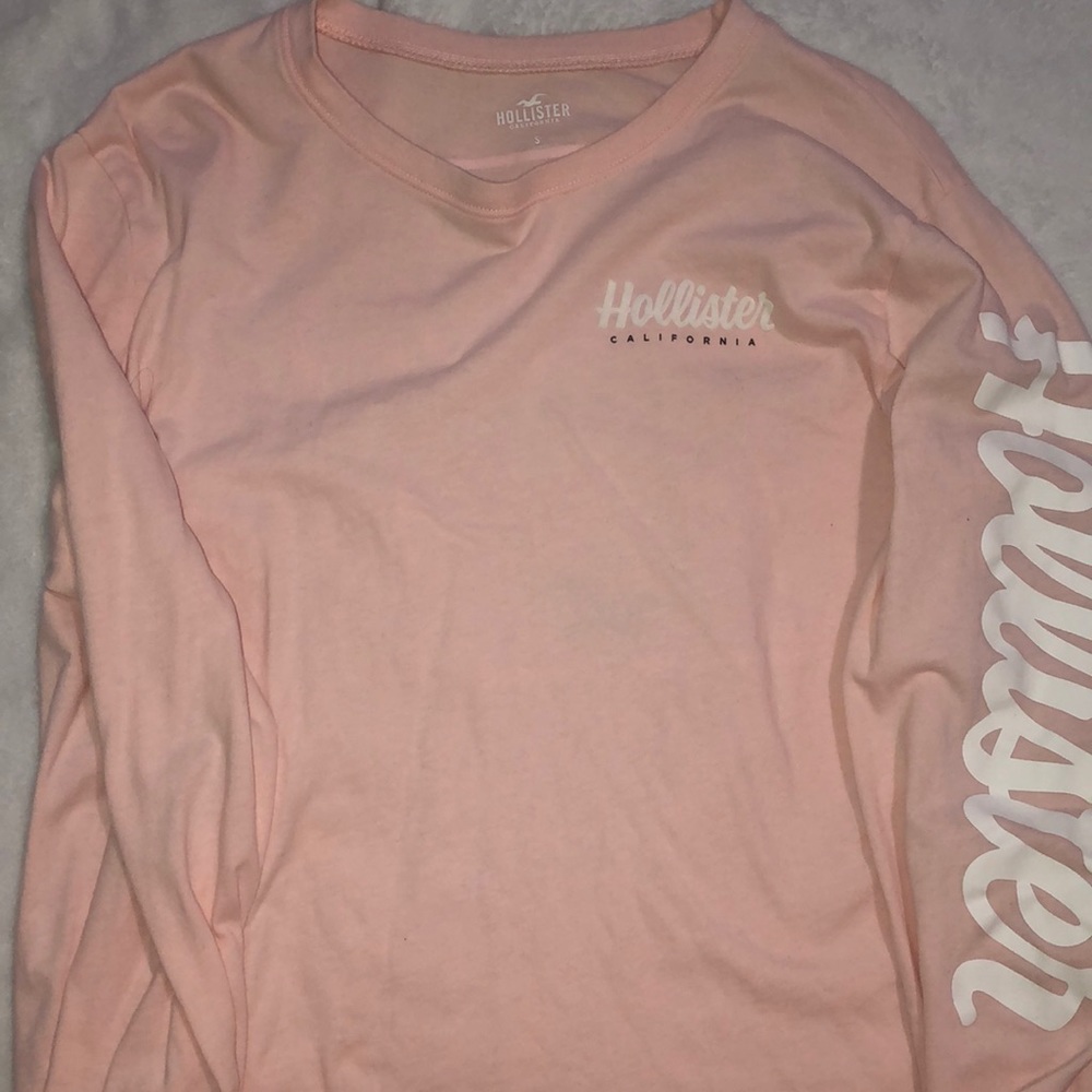 light pink hollister long sleeve! size small